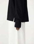 Bassike Boyfriend Htg Long Sleeve T Shirt Black