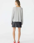Bassike Slouch Superfine Long Sleeve T Shirt Grey Marl