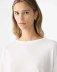 Bassike Slouch Superfine Long Sleeve T Shirt White