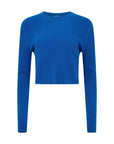Bassike Superfine Cropped Knit Cobalt Blue