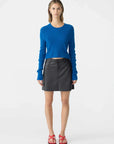 Bassike Superfine Cropped Knit Cobalt Blue