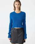 Bassike Superfine Cropped Knit Cobalt Blue