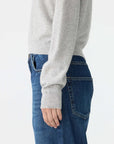 Bassike Wool Cashmere V Neck Knit Grey Marl