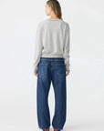 Bassike Wool Cashmere V Neck Knit Grey Marl