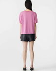 Bassike Layered Neck T Shirt Boysenberry Htg Red