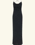 Shona Joy Houston Lace Back Maxi Dress Noir Polka