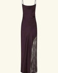 Shona Joy Allegra Cowl Lace Panelled Maxi Dress Espresso