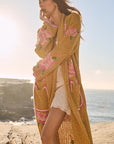 Spell Coastal Granny Maxi Cardigan Mustard