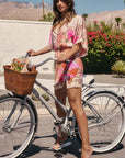 Spell Floridian Lace Mini Dress Coral