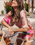 Spell Floridian Lace Mini Dress Coral