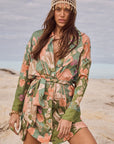 Spell Floridian Shirt Dress Sage