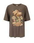 Spell Villa Tropic Oversized Biker Tee Coffee