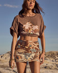 Spell Volcano Goddess Mini Skirt Coconut