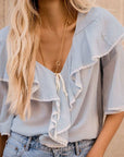 Spell Bluebird Ruffle Blouse Vintage Blue