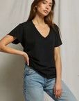 Perfectwhitetee Hendrix Basic V Neck Tee True Black