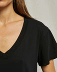 Perfectwhitetee Hendrix Basic V Neck Tee True Black