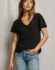 Perfectwhitetee Hendrix Basic V Neck Tee True Black