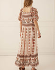 Spell Petalwood Short Sleeve Maxi Dress Dusty Rose