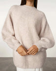 Zulu and Zephyr Boucle Knit Wool Blend Jumper Stone