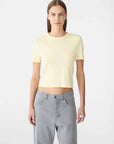 Bassike Rib Baby T-Shirt Lemon Sorbet