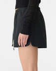 Bassike Crushed Cotton Running Short Black