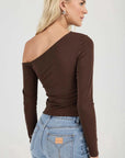 Rollas Natasha Off Shoulder Top Espresso