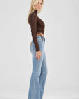 Rollas Selena Rouched Long Sleeve Top Espresso