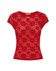 Rowie Galo Sunflower Lace Tee Flame Red