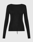 St Agni Rouleau Tie Reversible Knit Top Black