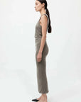 St Agni Cupro Jersey Drape Dress Smokey Olive