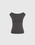 St Agni Organic Cotton Ballerina Top Soot