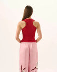 Roame Lucy Rib Tank Pomegranate