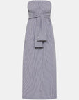 Bassike Mini Check Tie Detail Dress Blue Brown