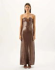 Roame Coco Sequin Dress Mocha