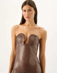 Roame Coco Sequin Dress Mocha