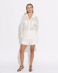 Sara Fox Francesca Linen Short White