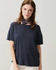 American Vintage Sonoma T Shirt Crew Neck Vintage Navy Blue