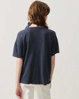 American Vintage Sonoma T Shirt Crew Neck Vintage Navy Blue