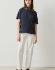 American Vintage Sonoma T Shirt Crew Neck Vintage Navy Blue