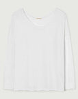 American Vintage Womens Sonoma LS T Shirt White Boat Neck