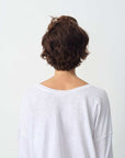 American Vintage Womens Sonoma LS T Shirt White Boat Neck