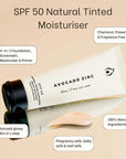 Avocado Zinc SPF 50 Natural Tinted Moisturiser Light Medium
