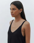 Bassike V Neck Jersey Slip Dress Black