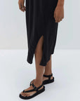 Bassike V Neck Jersey Slip Dress Black