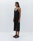 Bassike V Neck Jersey Slip Dress Black