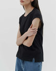 Bassike Slim Muscle Tank Black