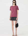 Bassike Classic T Shirt Faded Plum