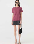 Bassike Classic T Shirt Faded Plum