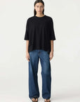 Bassike Slouch Side Step T Shirt Black