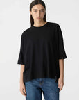 Bassike Slouch Side Step T Shirt Black